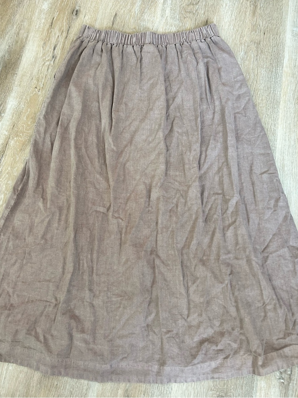 Universal Thread Button-Front A-Line Skirt in Taupe Brown - Picture 2 of 4